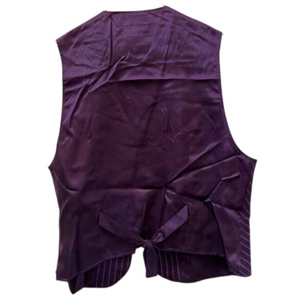 Pendleton Purple Wool & Acetate Womens Striped Vest Size 14 With Button Front & - Picture 5 of 7